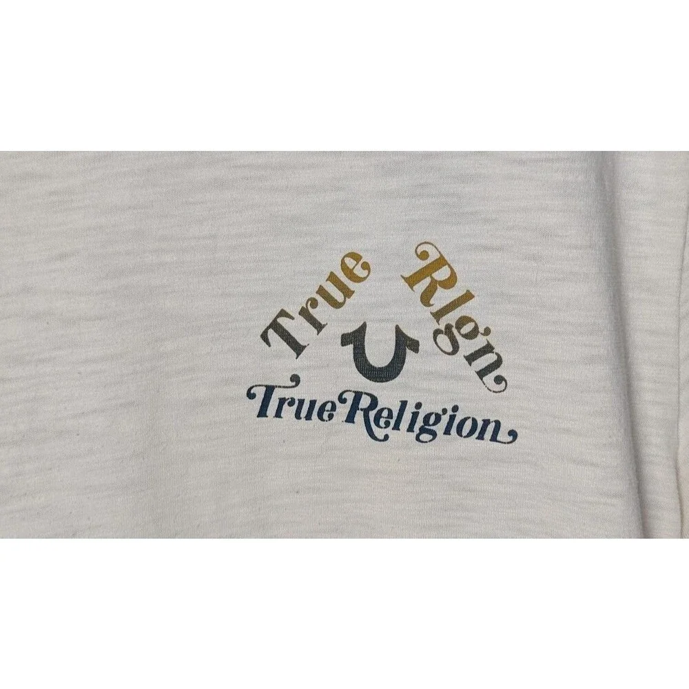 True Religion Triangular Graphic Men's White T-Shirt Size XL
